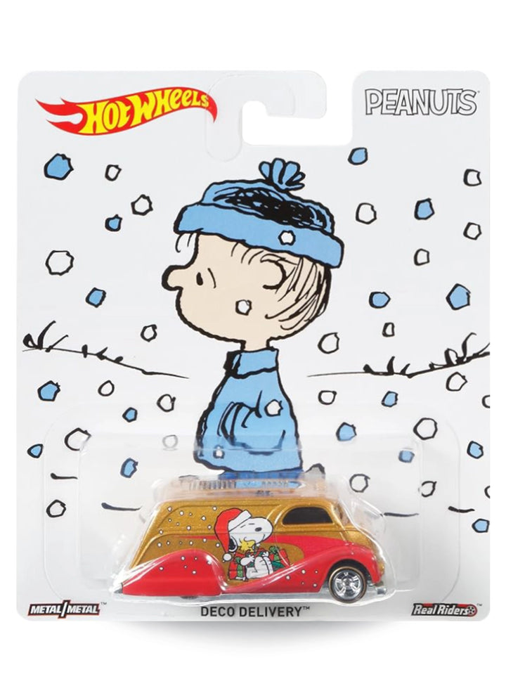 Hot Wheels Pop Culture Peanuts Deco Delivery 1:64 scale premium diecast truck mint on its original Linus falling snow blister card.
