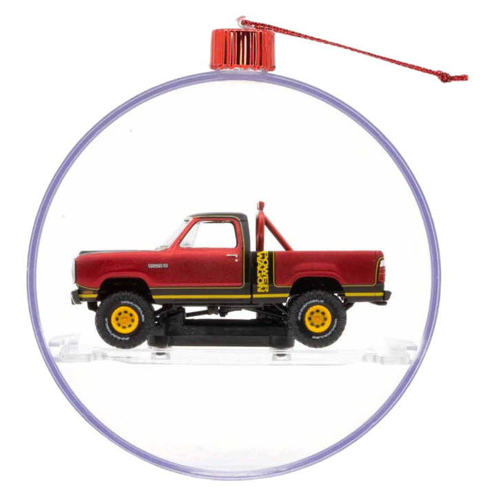 1979 Dodge 150 Macho Power Wagon - Red (Holiday Ornaments Release 03, Walmart Exclusive, Set Exclusive, Christmas Ornament, Gold Rims)