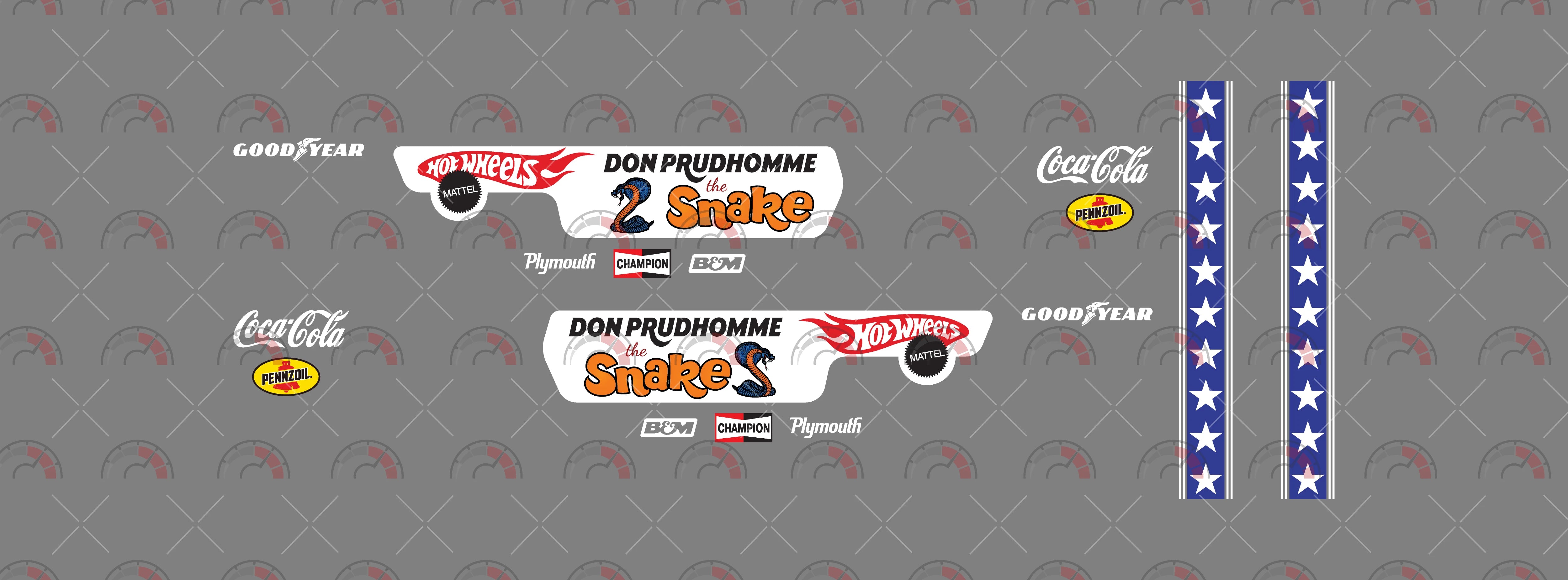 Don Prudhomme The Snake Toy Vehicle Decals