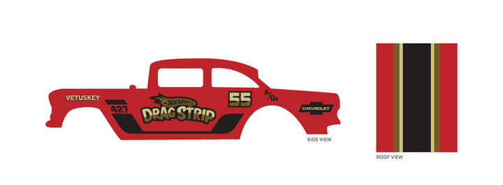 Drag Strip Design Toy Car Sticker