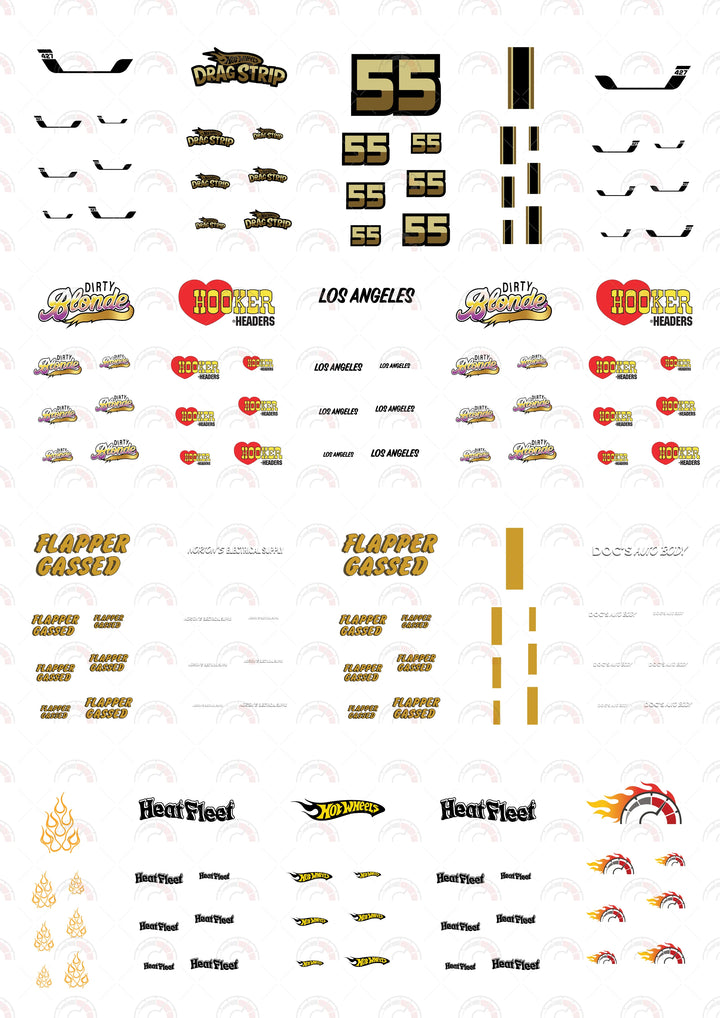 Drag Strip Toy Vehicle Decals