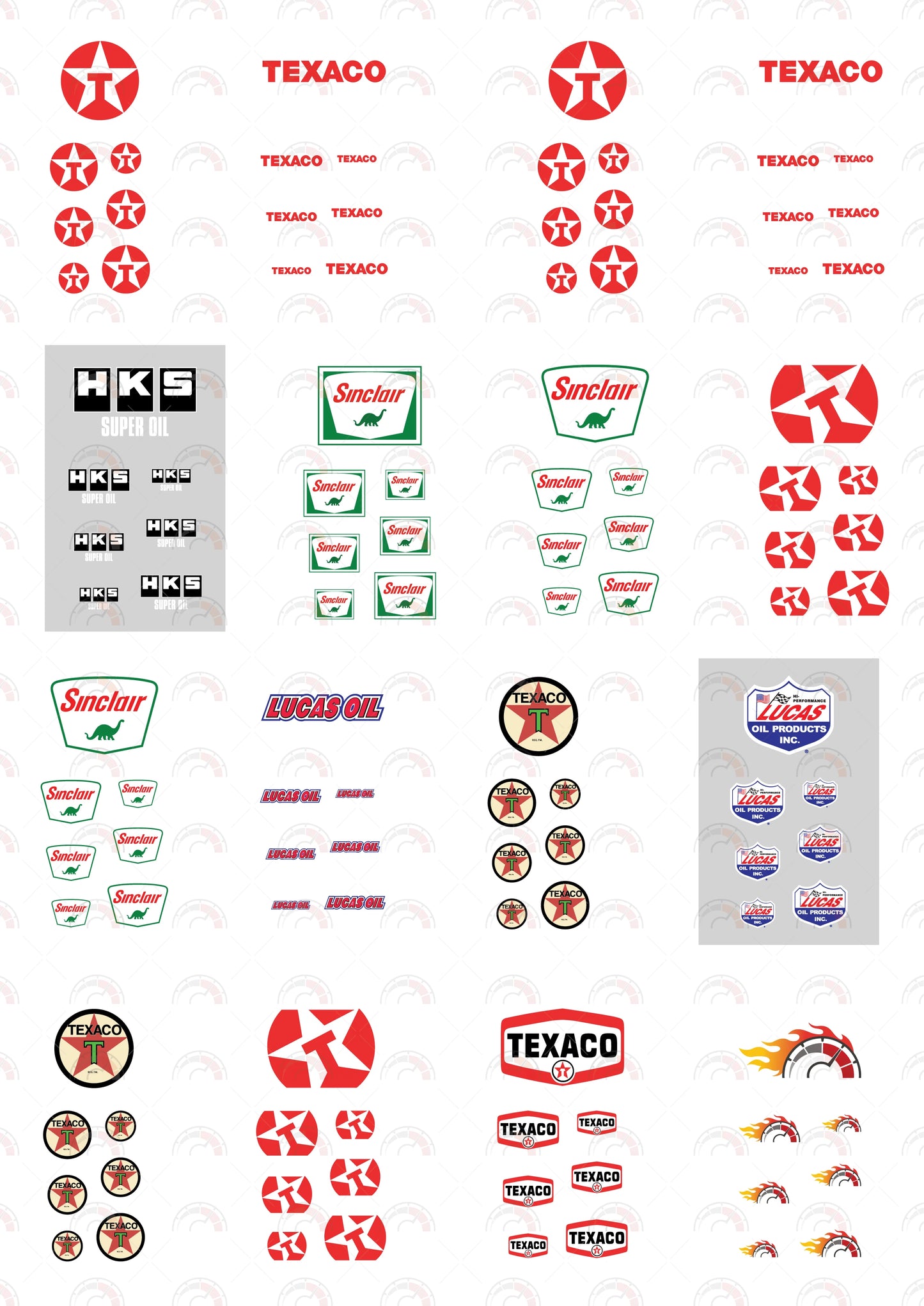 Texaco Red Black Toy Car Sticker