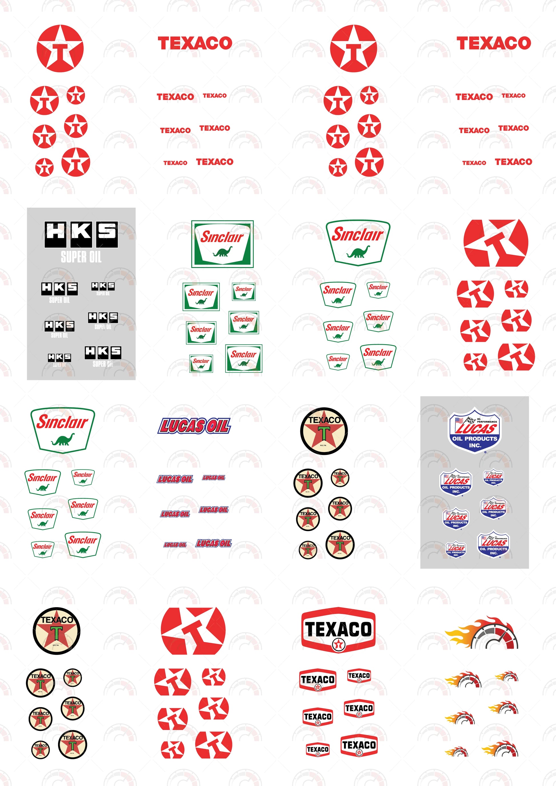 Texaco Red Black Toy Car Sticker