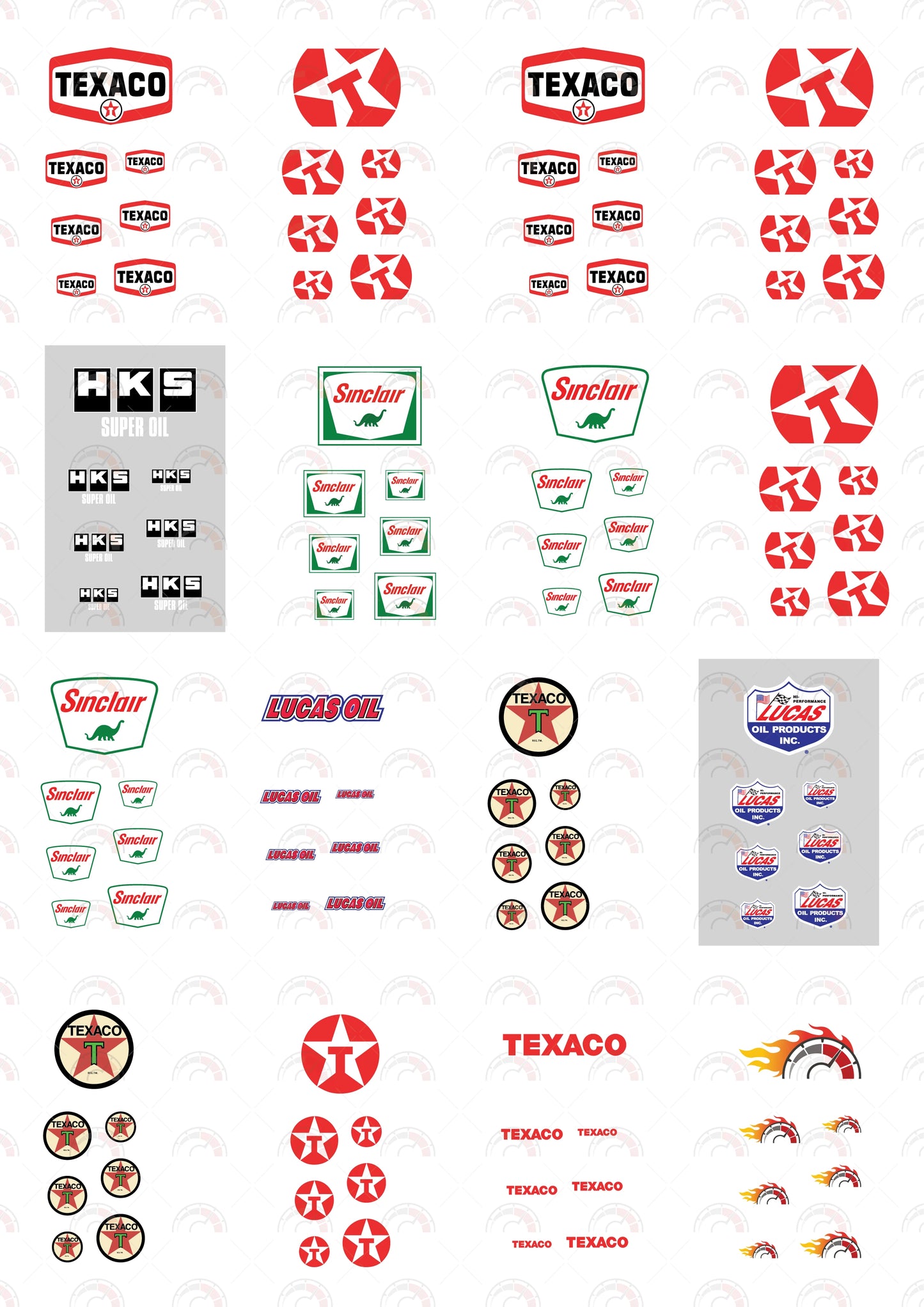 Texaco Red Black Car Decals