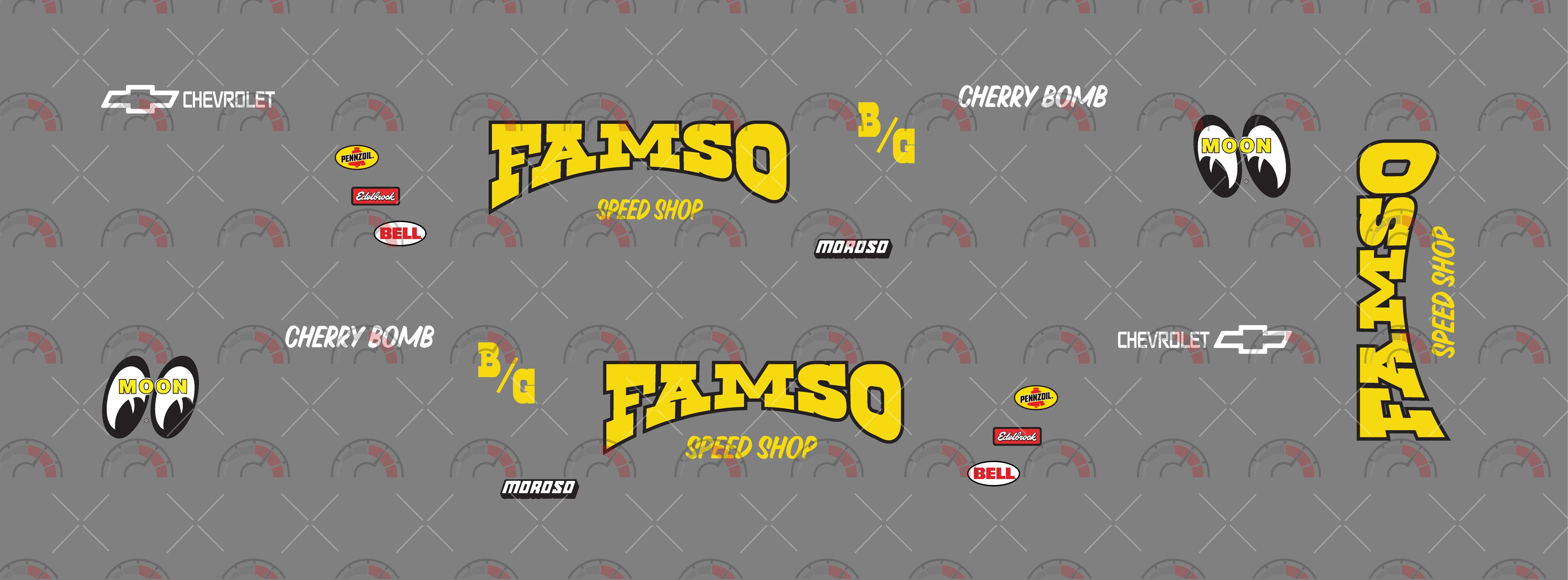 Famso Speed Shop Toy car Decals
