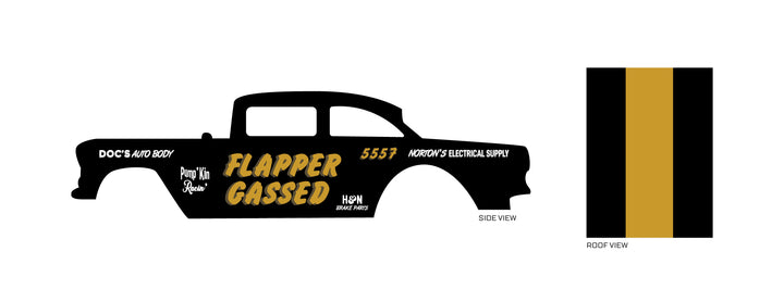 Flapper Gassed Design Toy Car Sticker