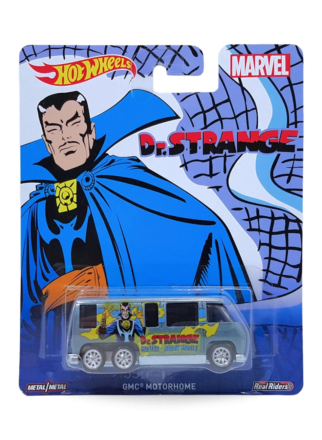 Hot Wheels Pop Culture 2016 Marvel Doctor Strange GMC Motorhome 1:64 scale premium diecast van mint on its original comic art blister card.