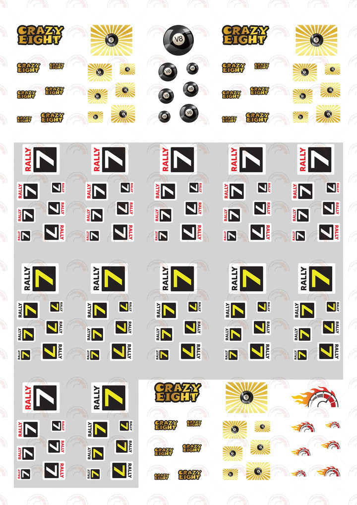 Crazy Eight model Car Decals