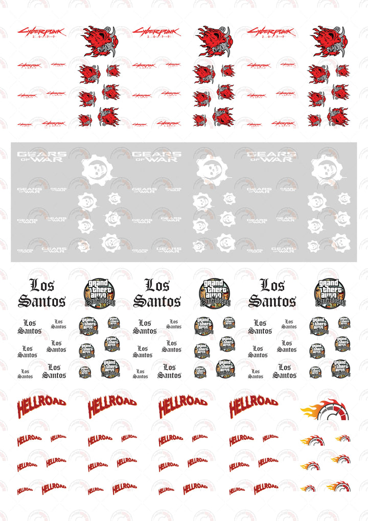 Cyberpunk 2077 model Car Decals sheet