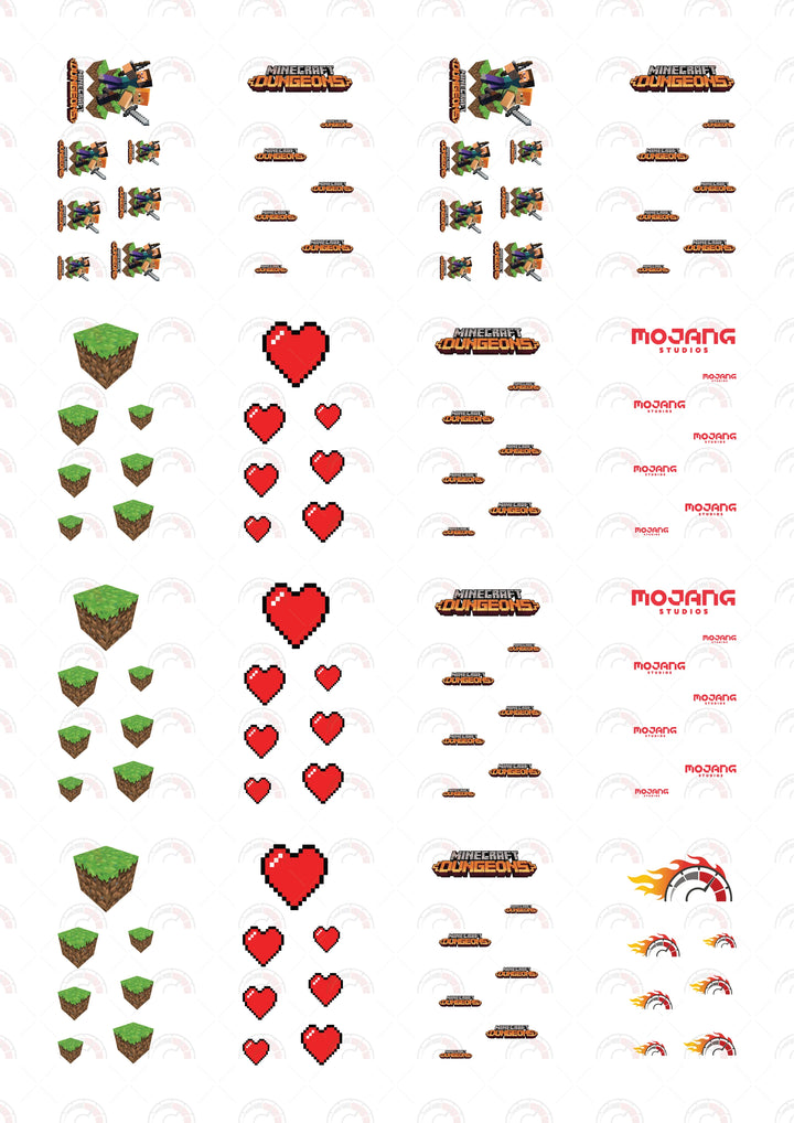 Minecraft Custom Model Car Decals sheet