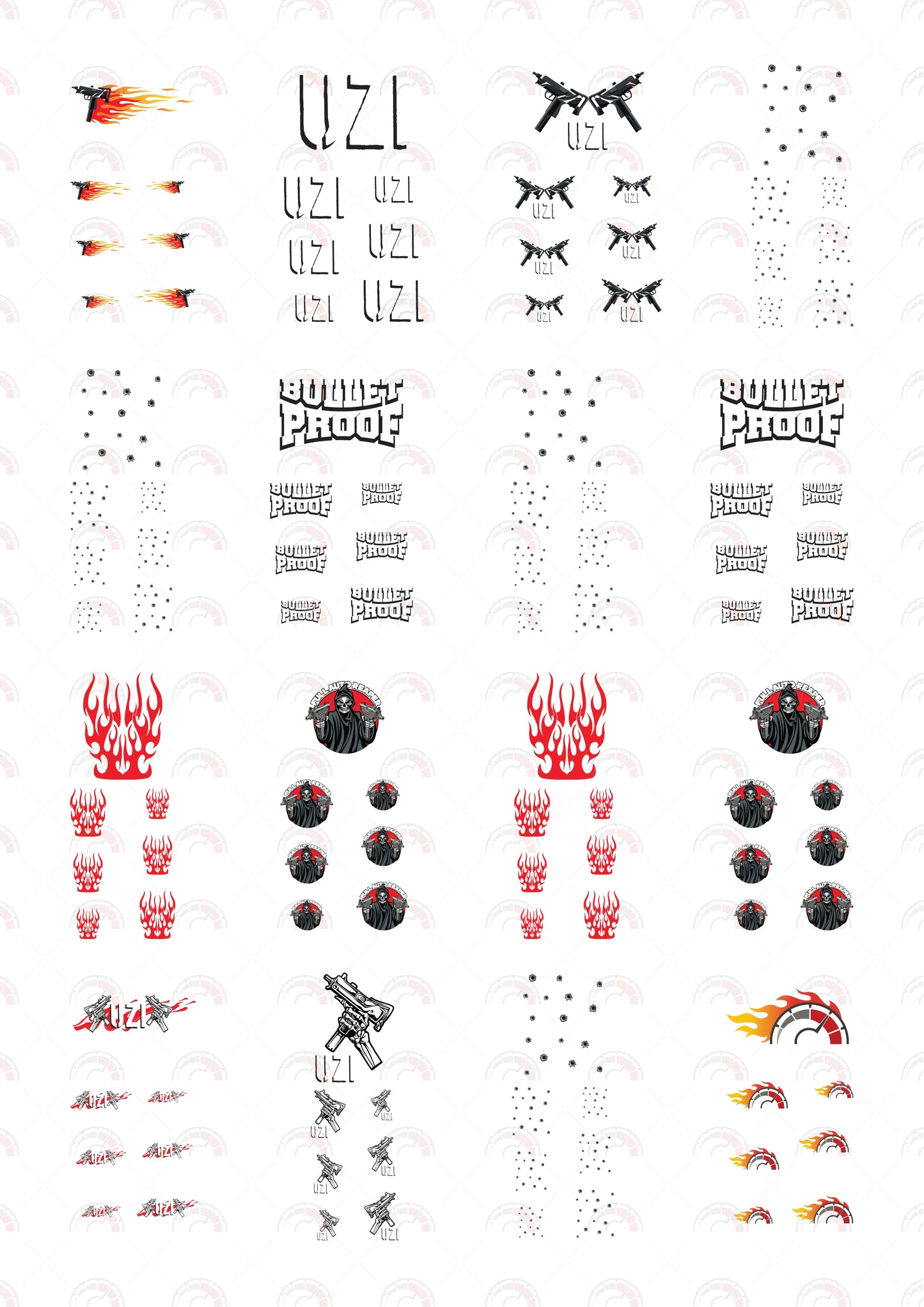 UZI R02 Toy Car Sticker Design
