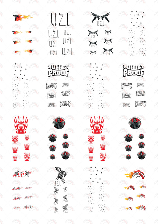 UZI R02 Toy Car Sticker Design