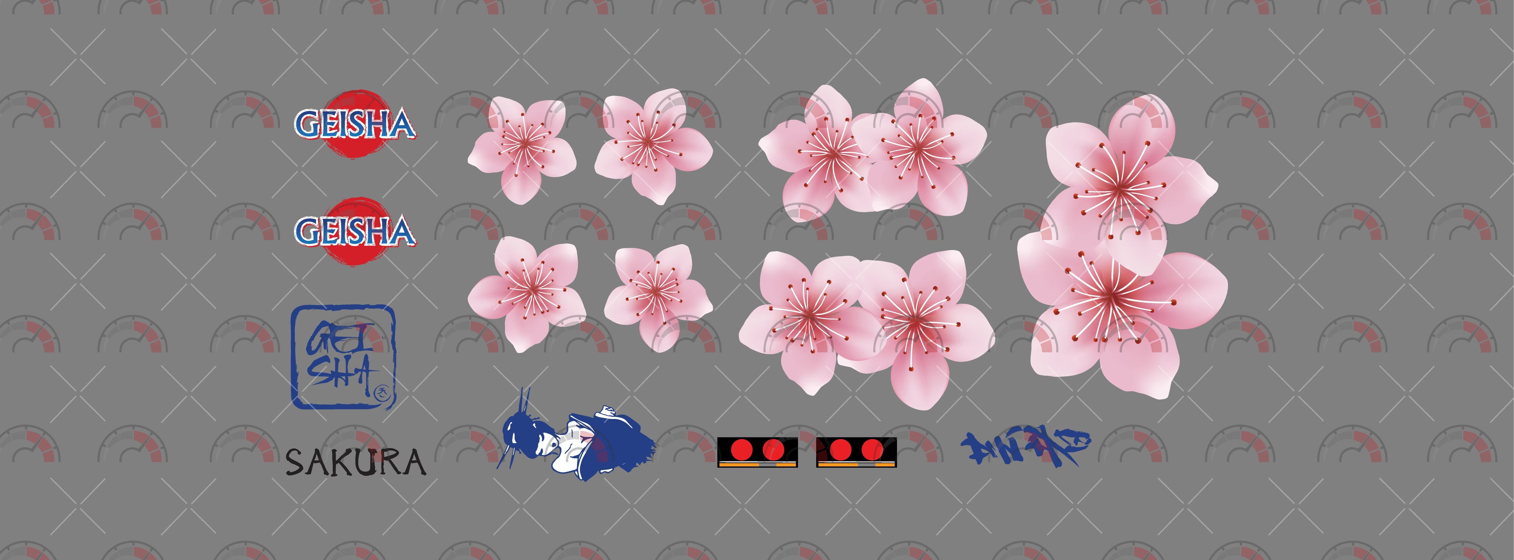 Geisha 01 B model Car Decals
