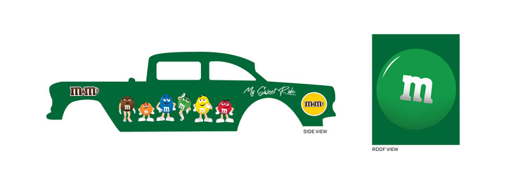 Green M&M Toy car Decals