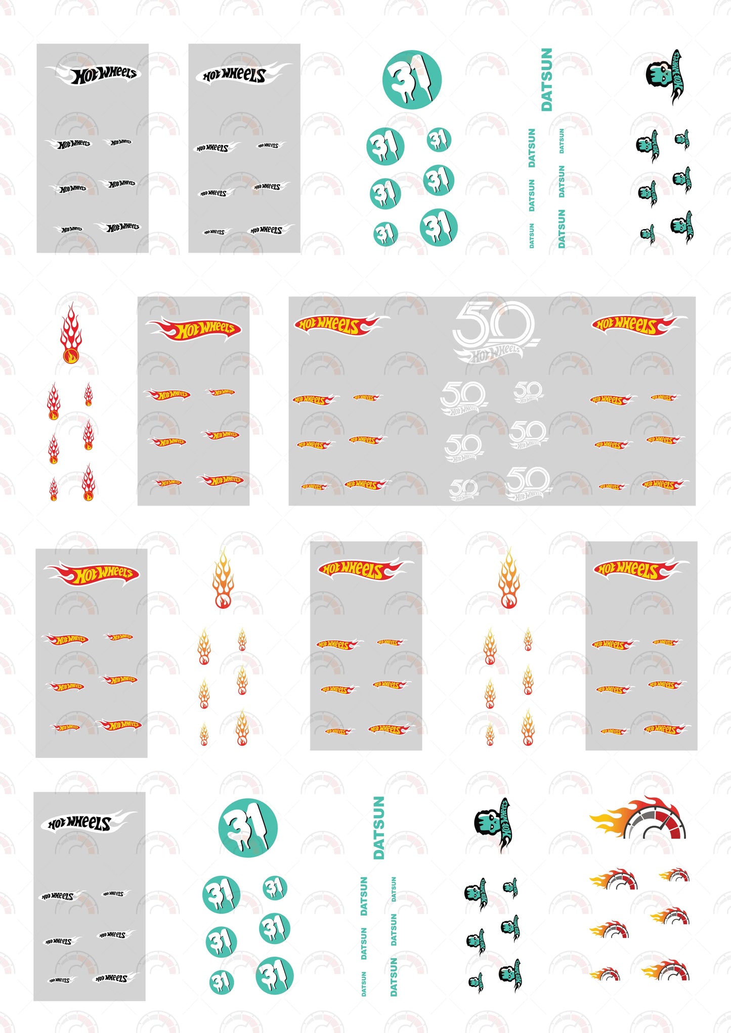 Hot wheels 31 02 Toy car Decals