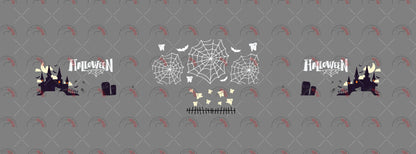 Halloween 01 decal sheet for a 1:64 VW Panel Bus, showing Halloween lettering, castle scenes, white
roof webs, bats, ghosts and black fences.