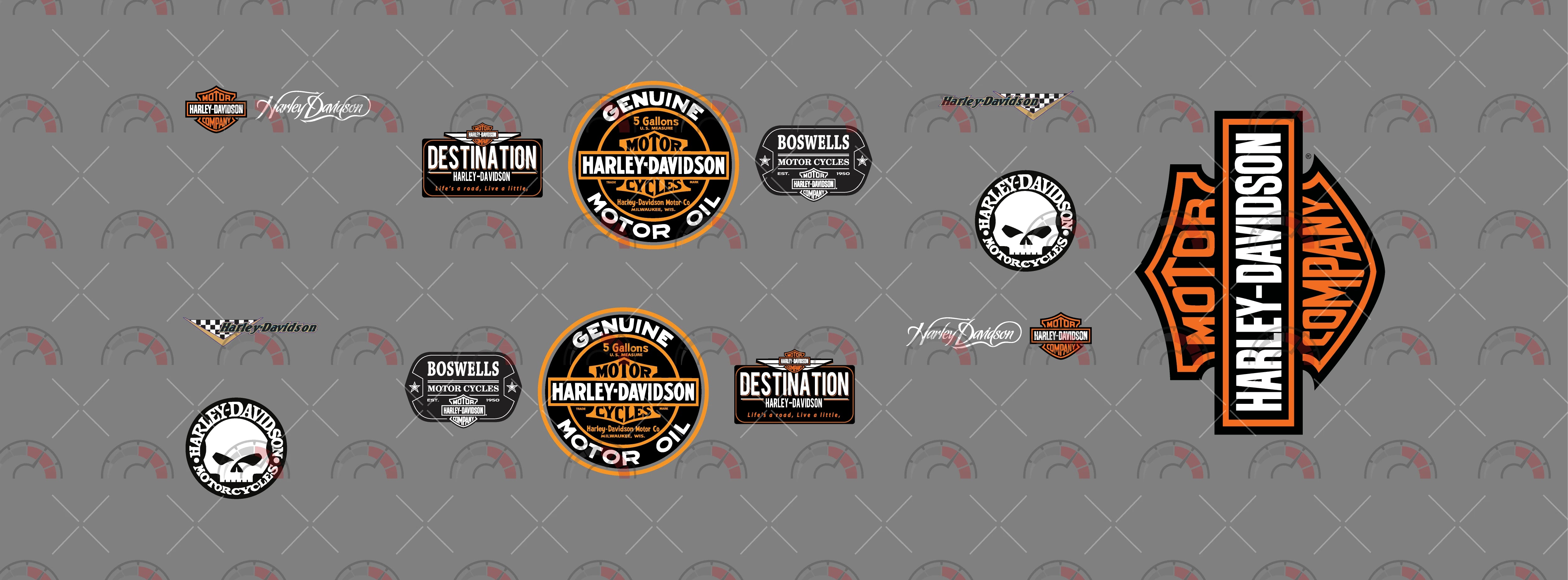Harley Davidson Motor Oil Custom Model Car Decals
