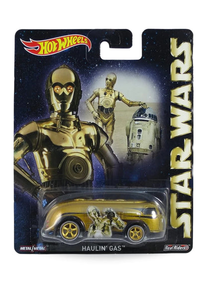 Hot Wheels Premium Pop Culture Star Wars C-3PO Haulin' Gas 1:64 scale diecast truck mint on its original character starfield blister card.