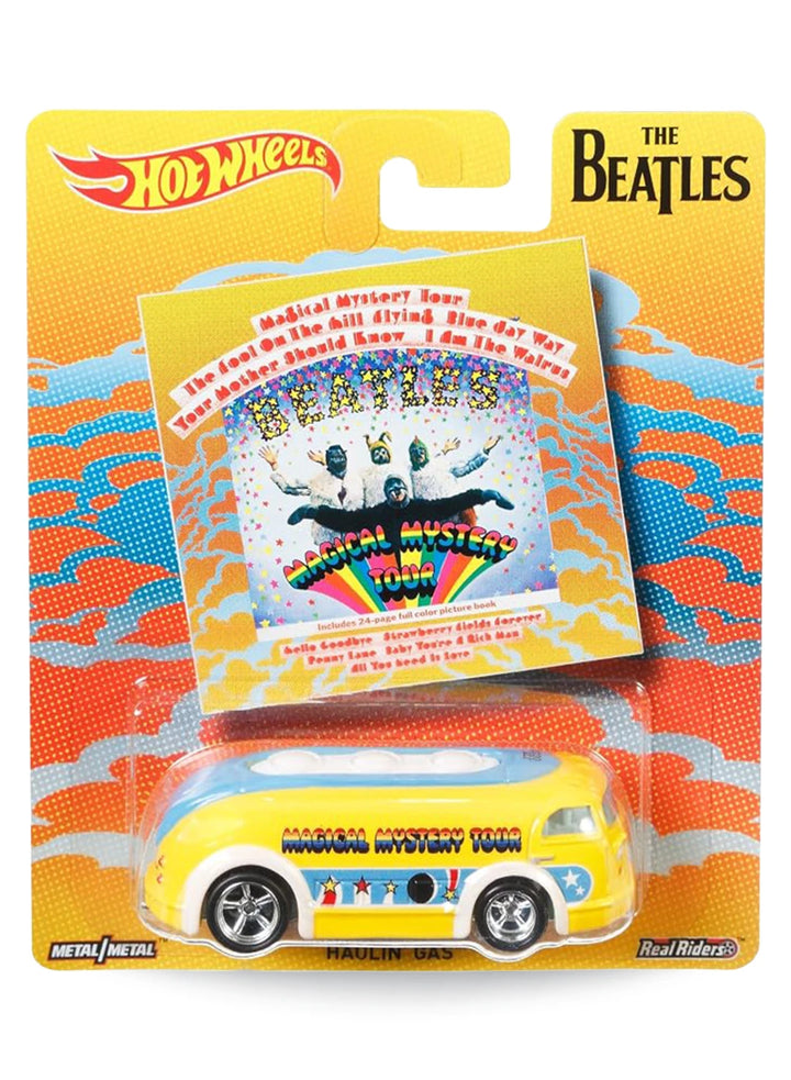 Hot Wheels Premium Pop Culture The Beatles Haulin' Gas 1:64 scale premium diecast truck mint on its original Magical Mystery Tour album art blister card.