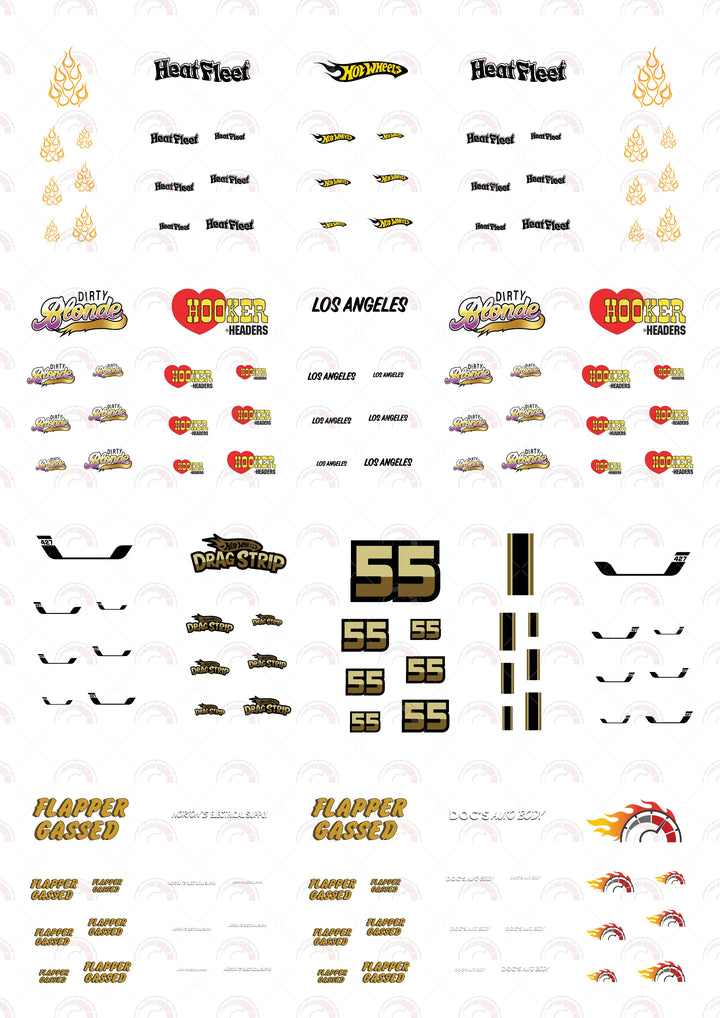Heat Fleet Toy Vehicle Decals