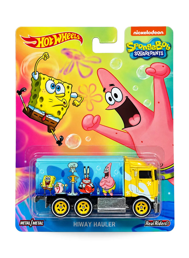 Hot Wheels Pop Culture SpongeBob SquarePants Hiway Hauler 1:64 scale diecast box truck mint on its original SpongeBob and Patrick blister card.