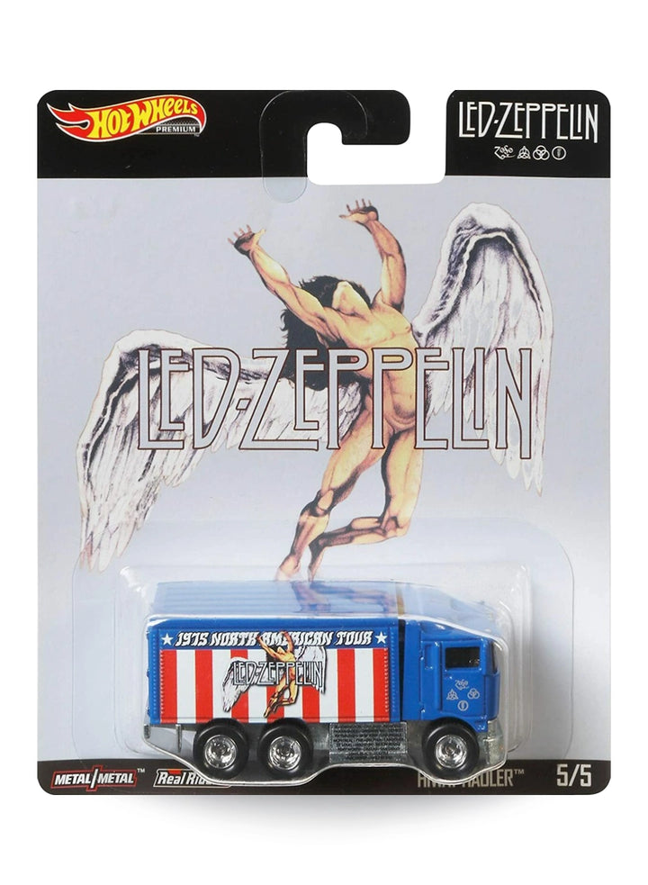 Hot Wheels Pop Culture Led Zeppelin 1975 North American Tour Hiway Hauler 1:64 scale premium diecast truck mint on Swan Song card.
