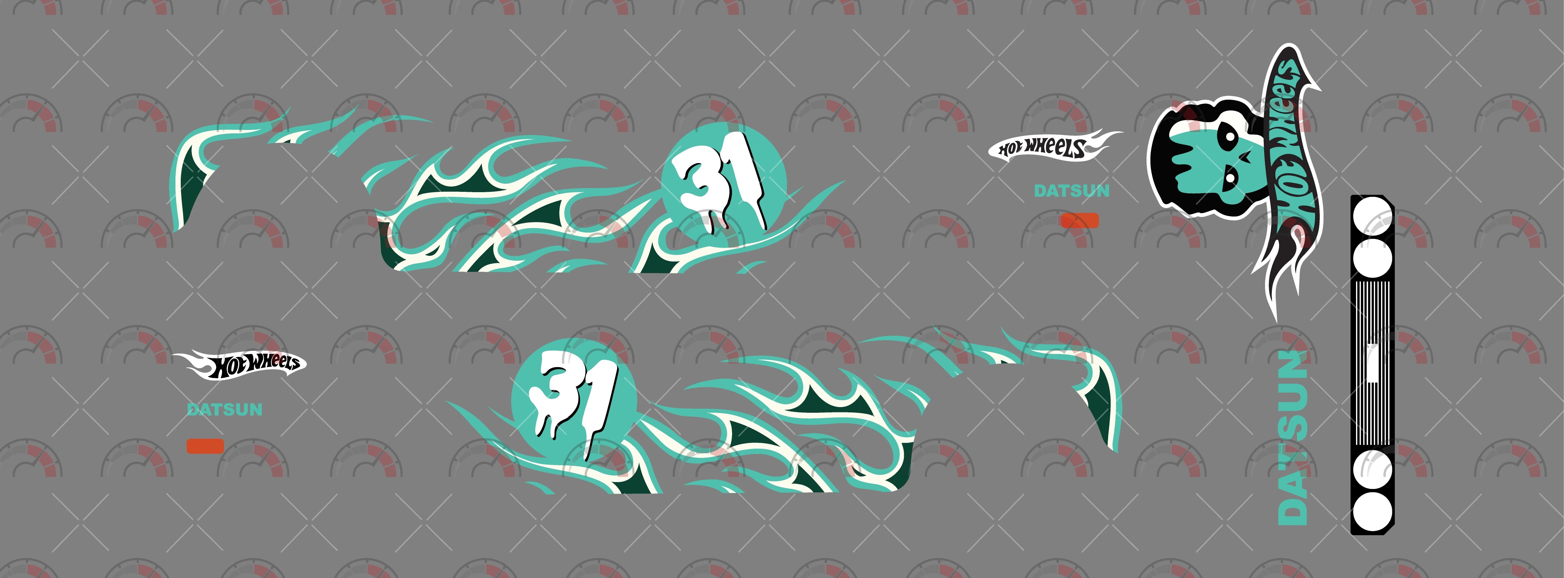 Hot wheels 31 Custom Model Car Decals