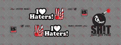 I Love Haters Play Vehicle Decals