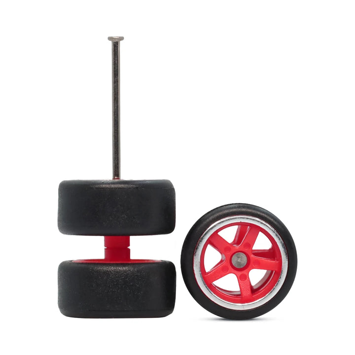 5 Spoke Red Line Chrome 10mm Car Wheels