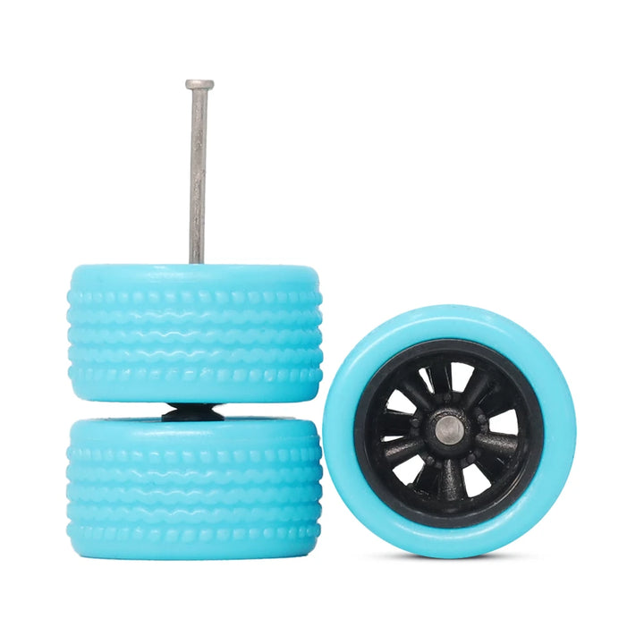 5 Spoke Black Blue Rubber Tyre wheel