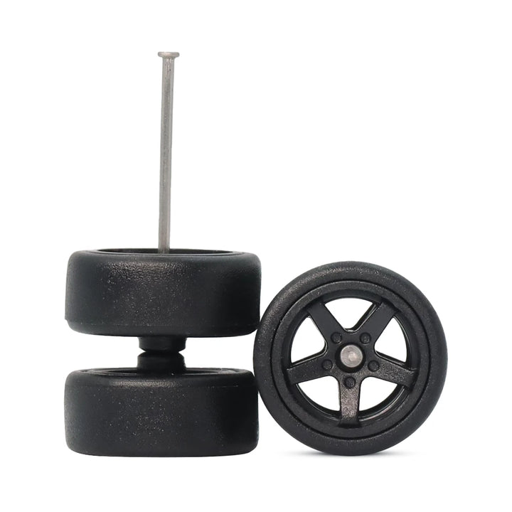 5 Spoke Black 10mm Car Wheels