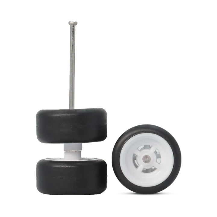 4 Spoke White 10mm Car Wheels