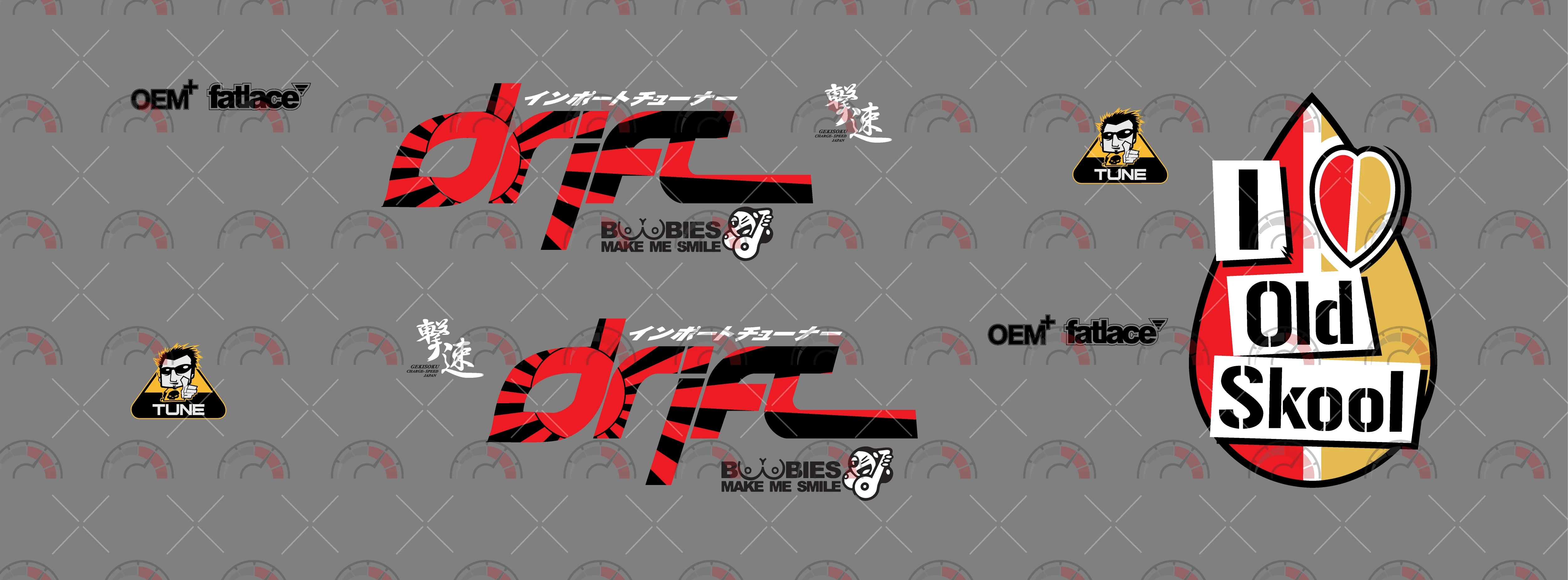 JDM Drift Toy car Decals