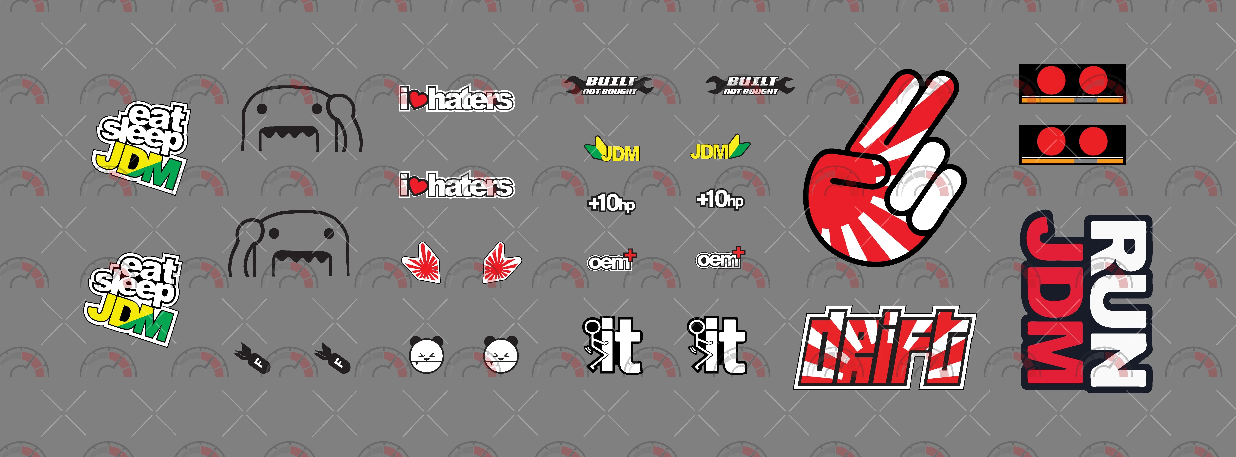 JDM Classic 01 D Toy Vehicle Decals