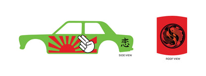 Koi custom model car decals