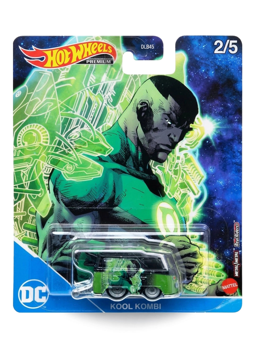 Hot Wheels Pop Culture DC Green Lantern Kool Kombi 1:64 scale premium diecast van mint on its original glowing ring card.