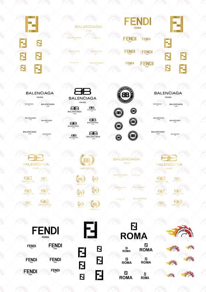 Fendi Gold Toy Car Sticker Design