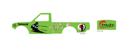 Lady Samurai deign Toy Car Sticker