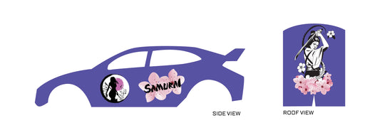 Lady Samurai Toy Car Sticker Design
