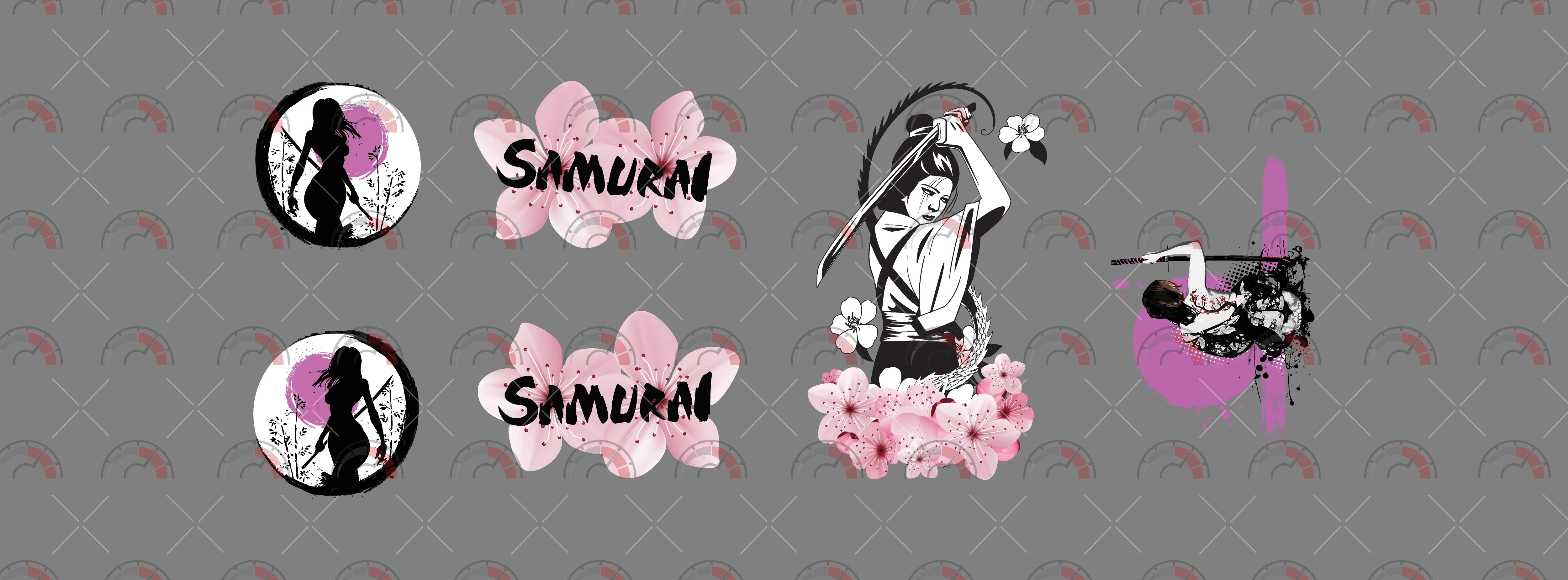 Lady Samurai Toy Car Sticker Design