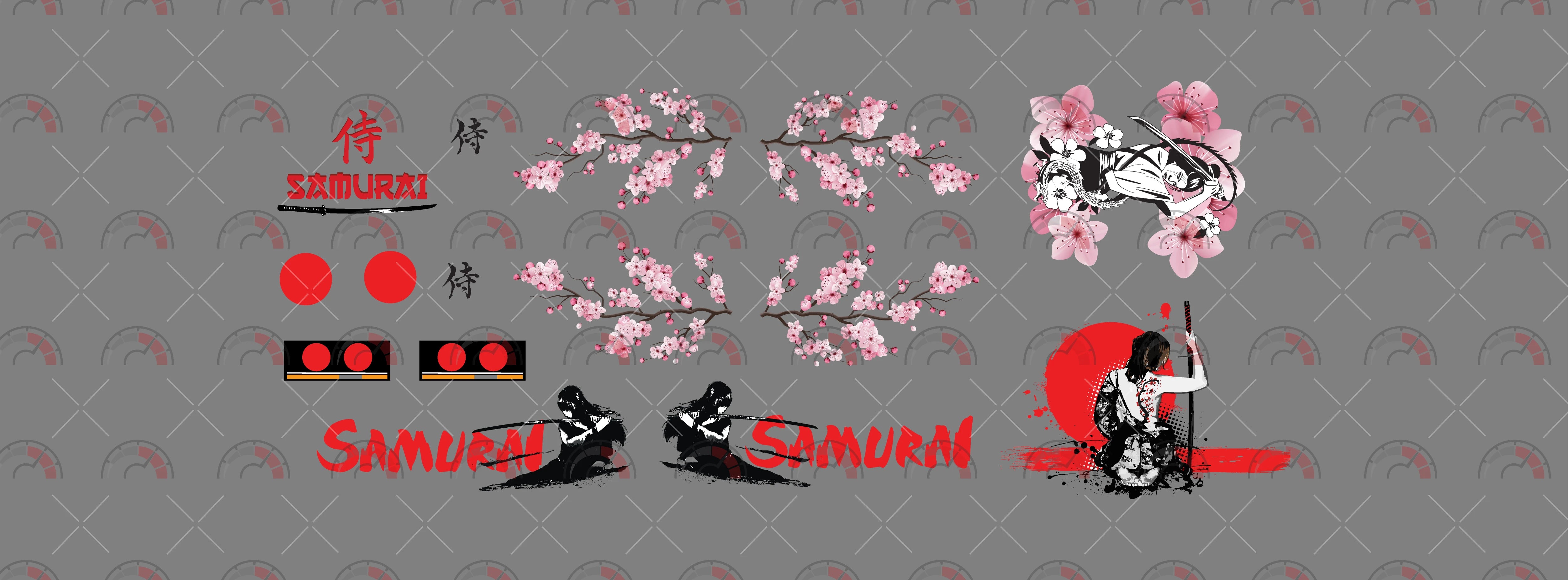Lady Samurai 01 E Custom Car Decals