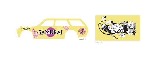 Lady Samurai 02 A design Toy Car Sticker