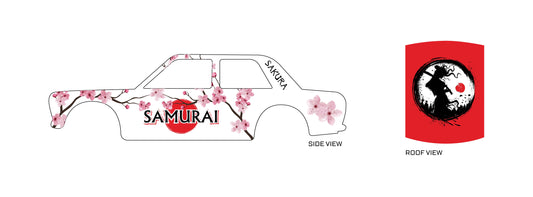 Lady Samurai 03 B Toy Car Sticker Design