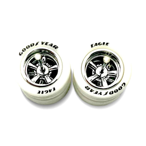 Lettered White Tire Cragar Electroplated Chrome 13mm / 13mm