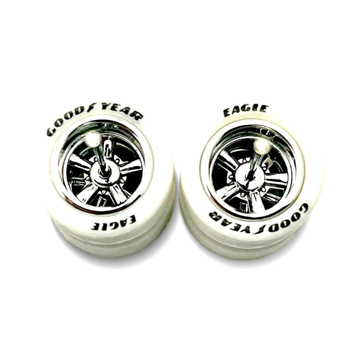 Lettered White Tire Cragar Electroplated Chrome 13mm / 13mm