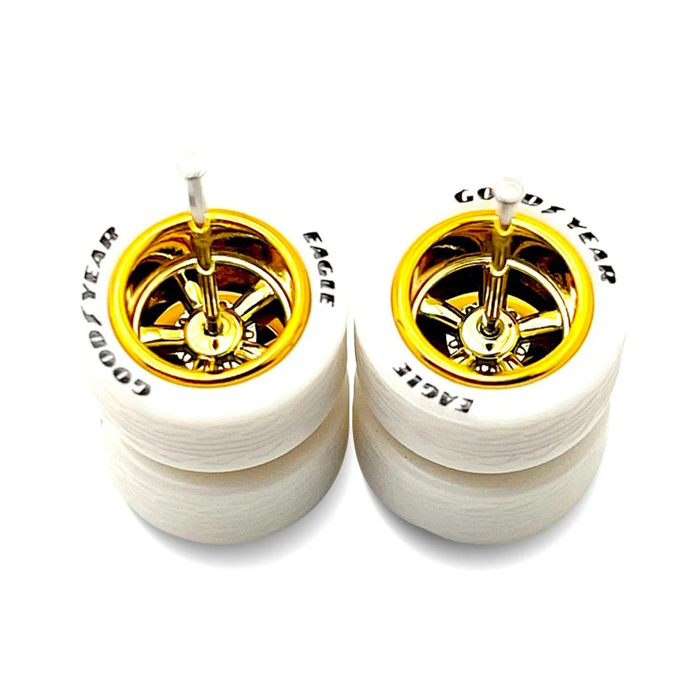 Lettered White Tire Cragar Electroplated Gold 11mm / 11mm
