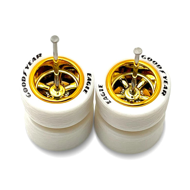 Lettered White Tire Cragar Electroplated Gold 13mm / 13mm