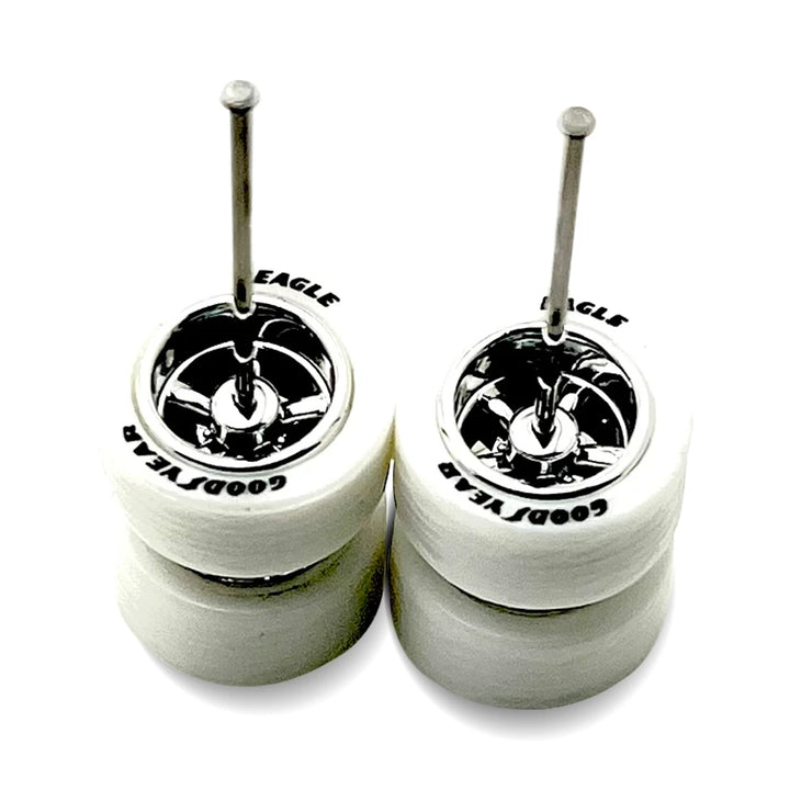 Lettered White Tire Electroplated Chrome 11mm / 11mm