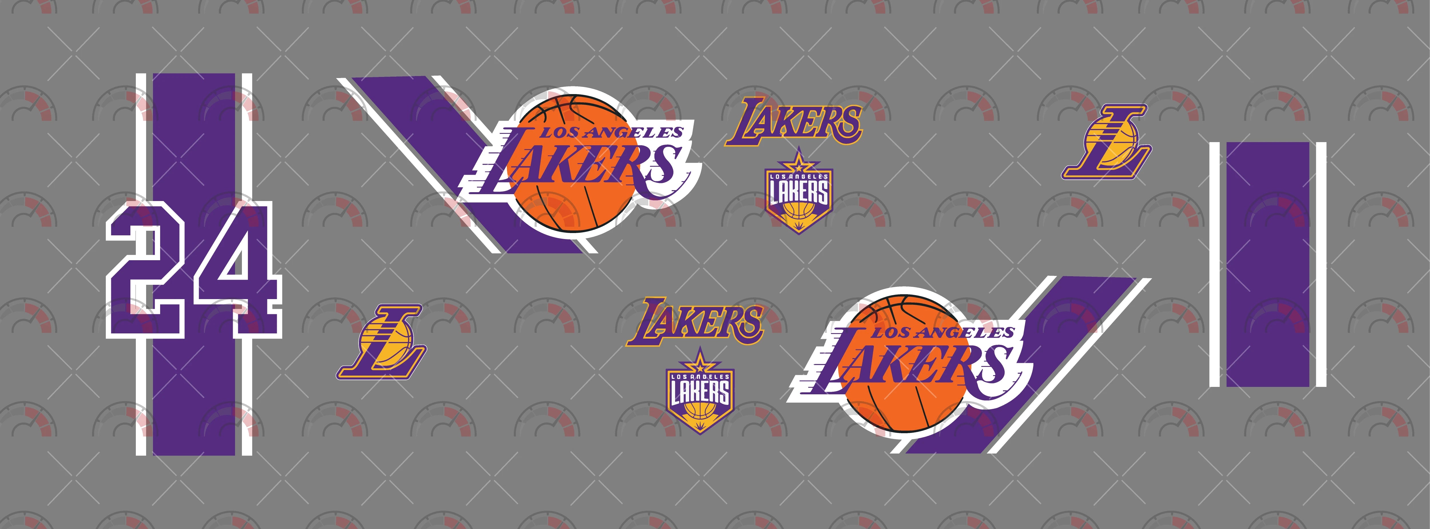 Los Angeles Lakers 01 B Design Toy Car Sticker