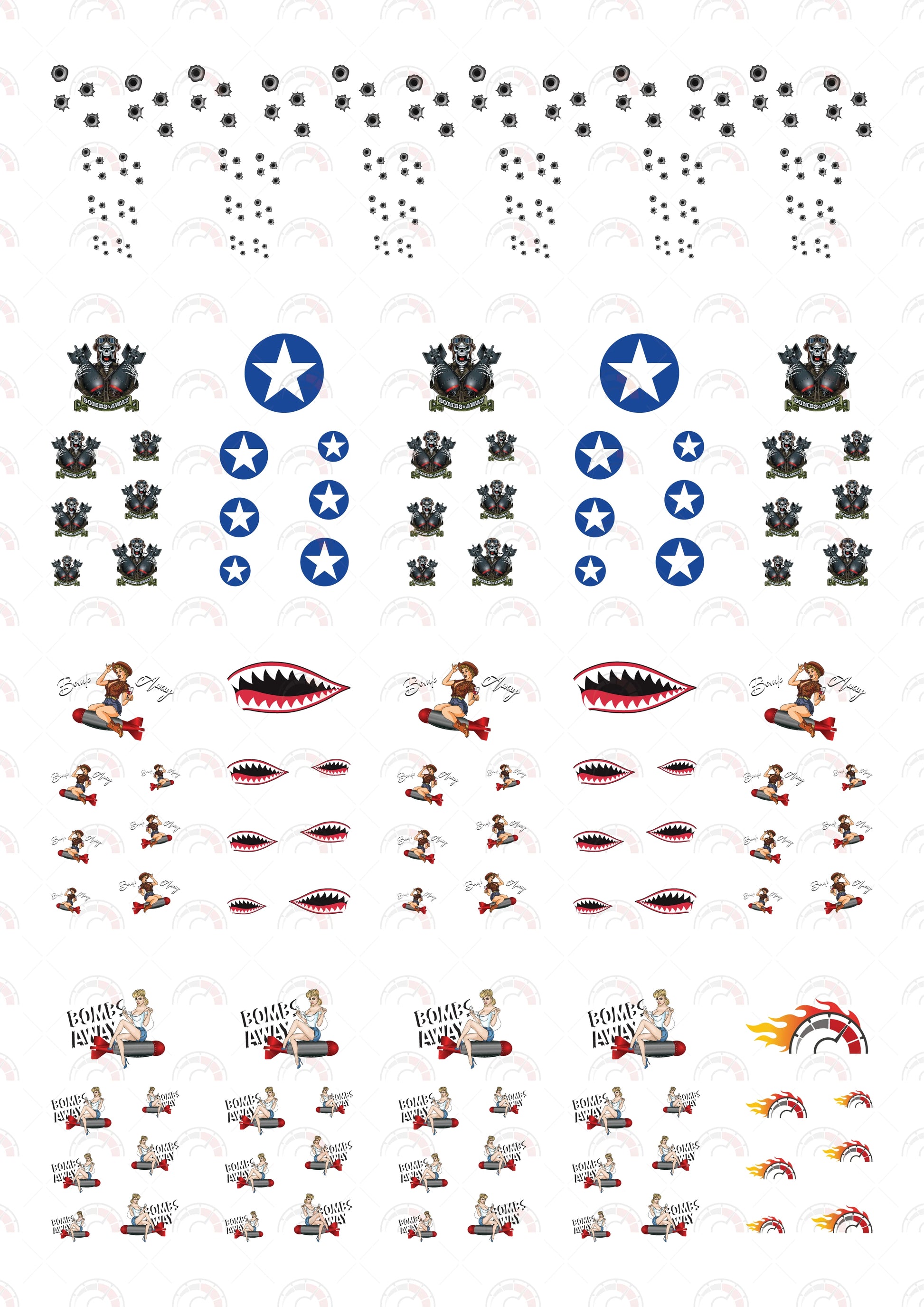Bomb Away Diecast Car Stickers